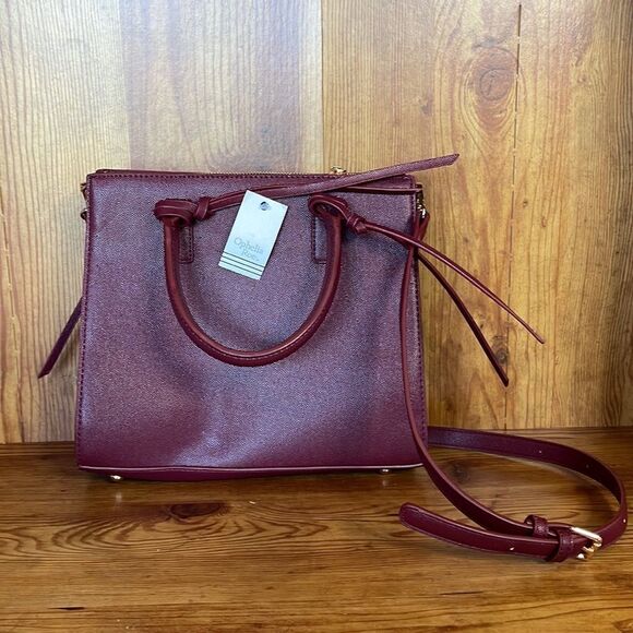 Ophelia Roe Burgundy Satchel, New with tags, Multi compartment, Shoulder or hand - Picture 1 of 8